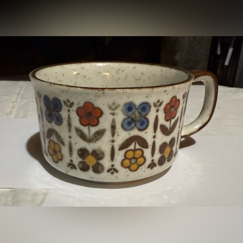 Vintage Otagiri retro flowers soup mug - Picture 3 of 4